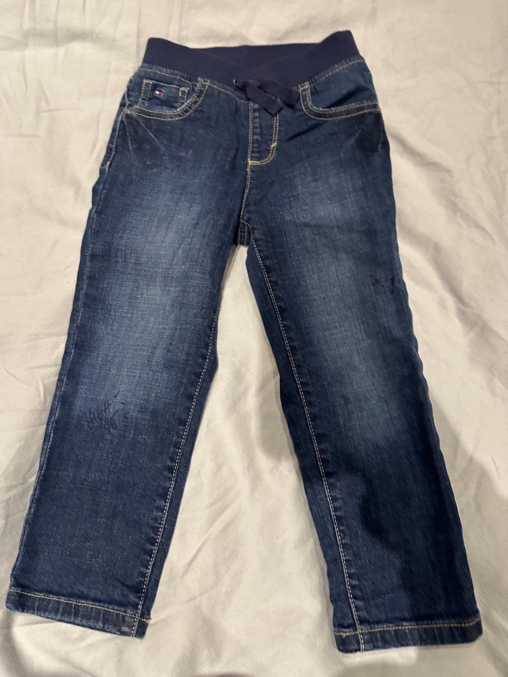 Tommy Hilfiger Kids Dark Blue Stretch Jeans w Rib Waist